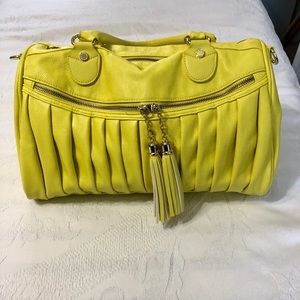 Used lime yellow tote bag